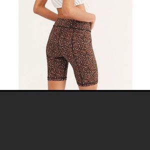Free People leopard biker shorts.